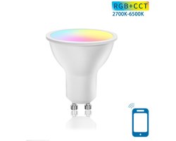 GU10 spot WiFi RGB+CCT 2700K-6500K | PAR16 warmwit - daglichtwit - RGB - LED 5W=37W halogeenlamp - 230V