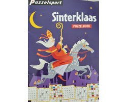 foto van Puzzelsport Sinterklaas puzzelboek voor kinderen 48 pagina's vol puzzelplezier - zweeds - legpuzzel - doolhof - sudolu - woordzoeker - paars