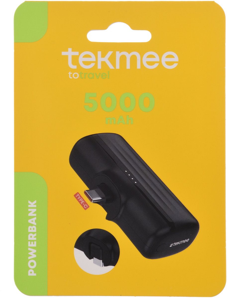 Tekmee Powerbank 5000mAh – Draagbare Oplader - Snellader met USB-C – foto 3