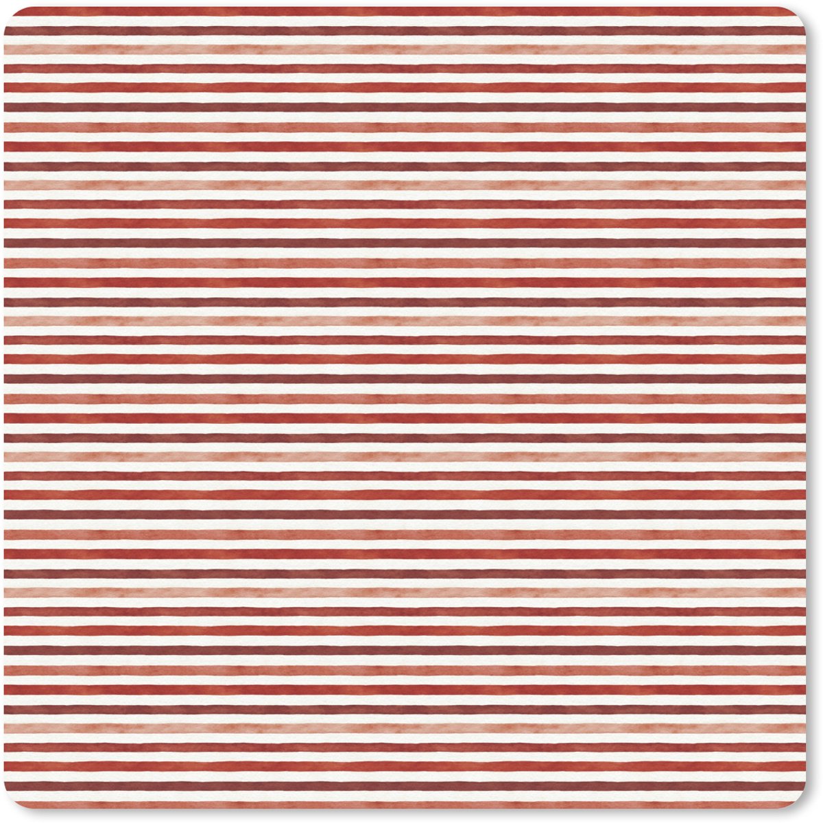 Muismat 20x20 cm - Mousepad Nautisch - Chic - Strepen - Rood - Muismatten