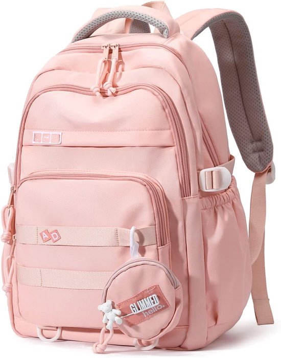 Sac à dos imperméable pour fille - Sac à dos pour fille - Sac à dos d' École - Sac d'école léger - Sac d' École - Sac d'école Student - Sacs à dos grande capacité pour Filles et Garçons - Ados - Sacs à dos pour École - Rose