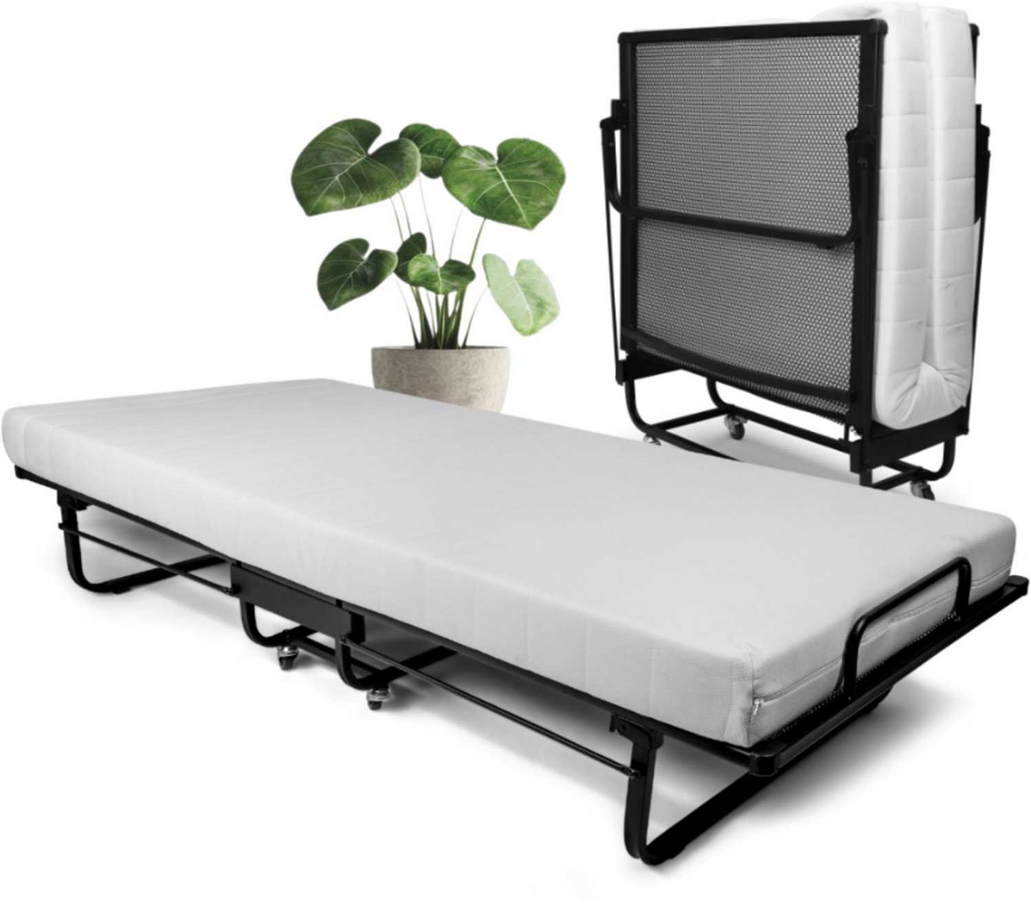 Troonz Logeerbed Livorno 90x200 cm – Opklapbed 1 persoons - Vouwbed met Matras - Plooibed - Eenpersoonsbed - Met beschermhoes