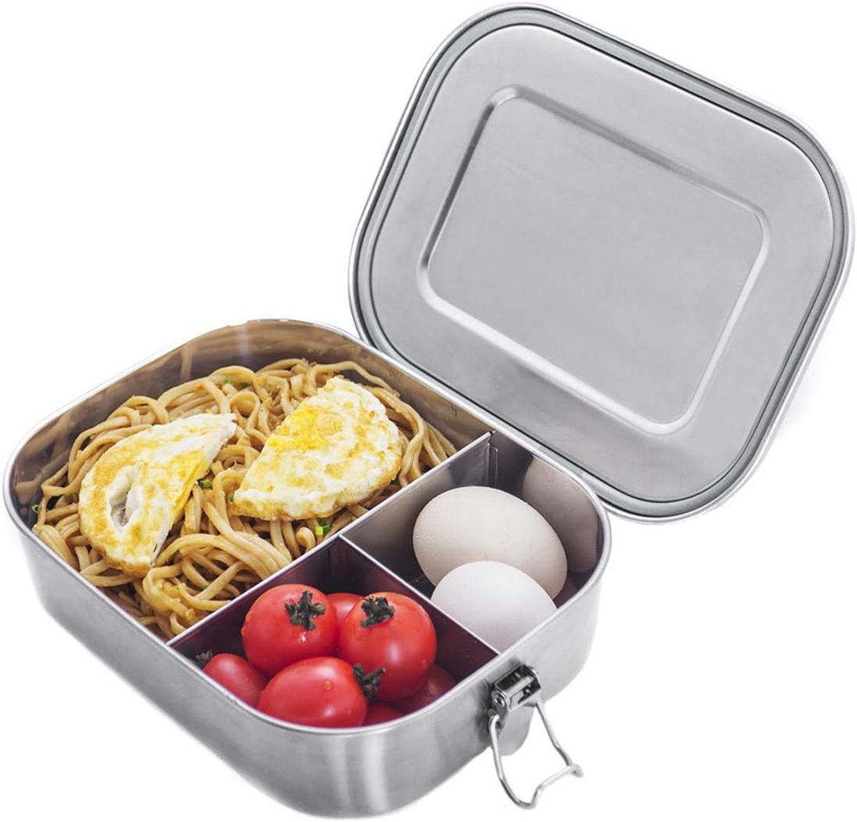 1400ml Lunchbox - Brooddoos - Bento Box - RVS Voedselcontainers - Lunchbox volwassenen - Broodtrommel - Metaal Bento-Lunchbox - Roestvrijstalen Voedselopslagcontainers met Losse Compartimenten - Lekvrij te maken - Herbruikbare - Magnetronveilig