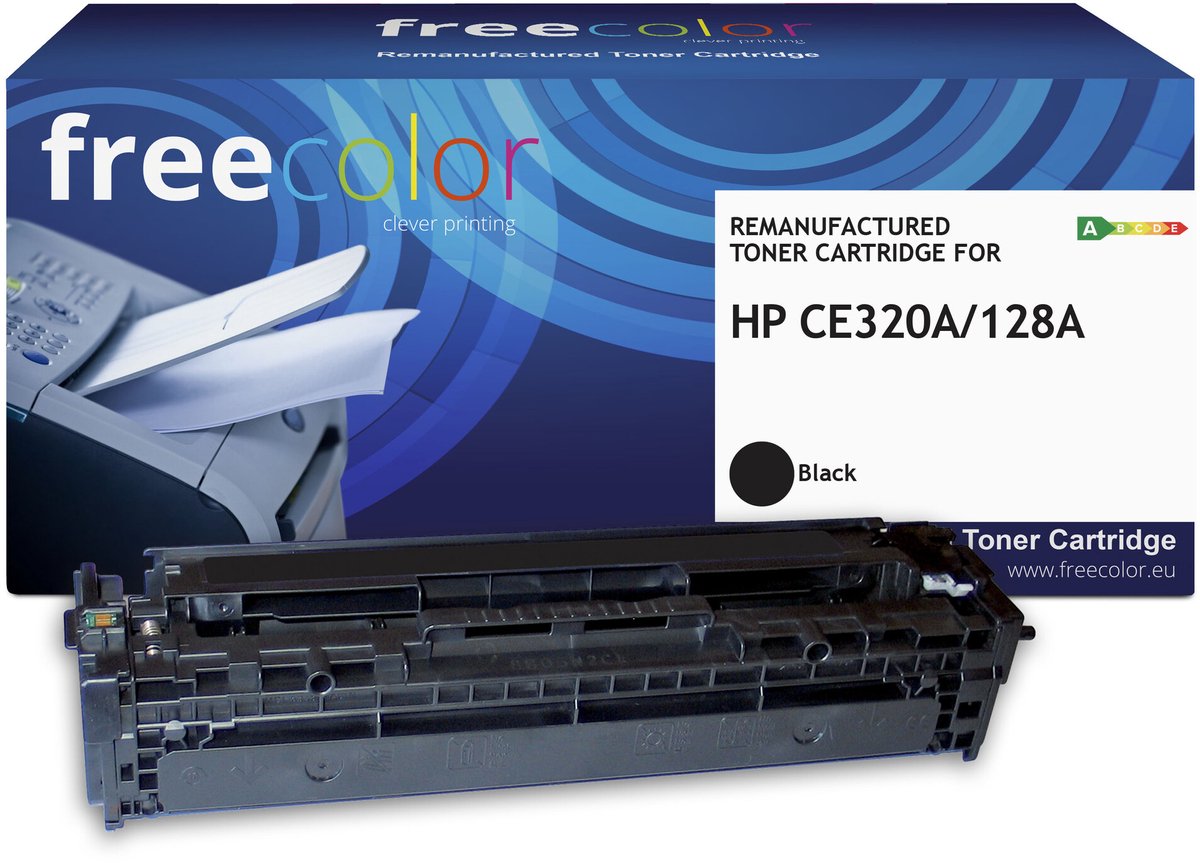 Freecolor - Vervangt HP 128A (CE320A) Toner - Zwart - 2.000 pagina's - Compatible