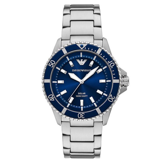 Emporio Armani WORLD EXPLORER Heren Horloge 42 mm Zilverkleurig