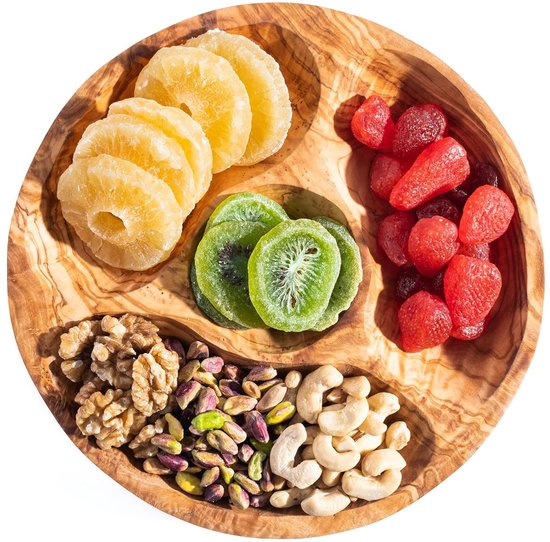 Planche à snacks en bois d'olivier - Choix santé - Couleur unique - 1 pièce