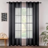 MIULEE Linnen gordijnen, gordijnen met plooiband, wit, gordijn, linnenlook, plooiband, woonkamer, modern, voile, railsysteem, slaapkamer, set van 2, 140 x 245 cm, naturel