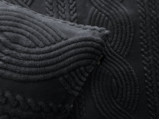 Eleganzzz Dekbedovertrek Jacquard Teddy Pluche - Dark Grey - Jacquard Teddy Dekbedovertrek - Dekbedovertrek 200x200/220cm - Tweepersoons dekbedovertrekken - 200x220cm - Teddy Dekbedovertrek - Fluffy Dekbedovertrek van Merkloos — afbeelding 2