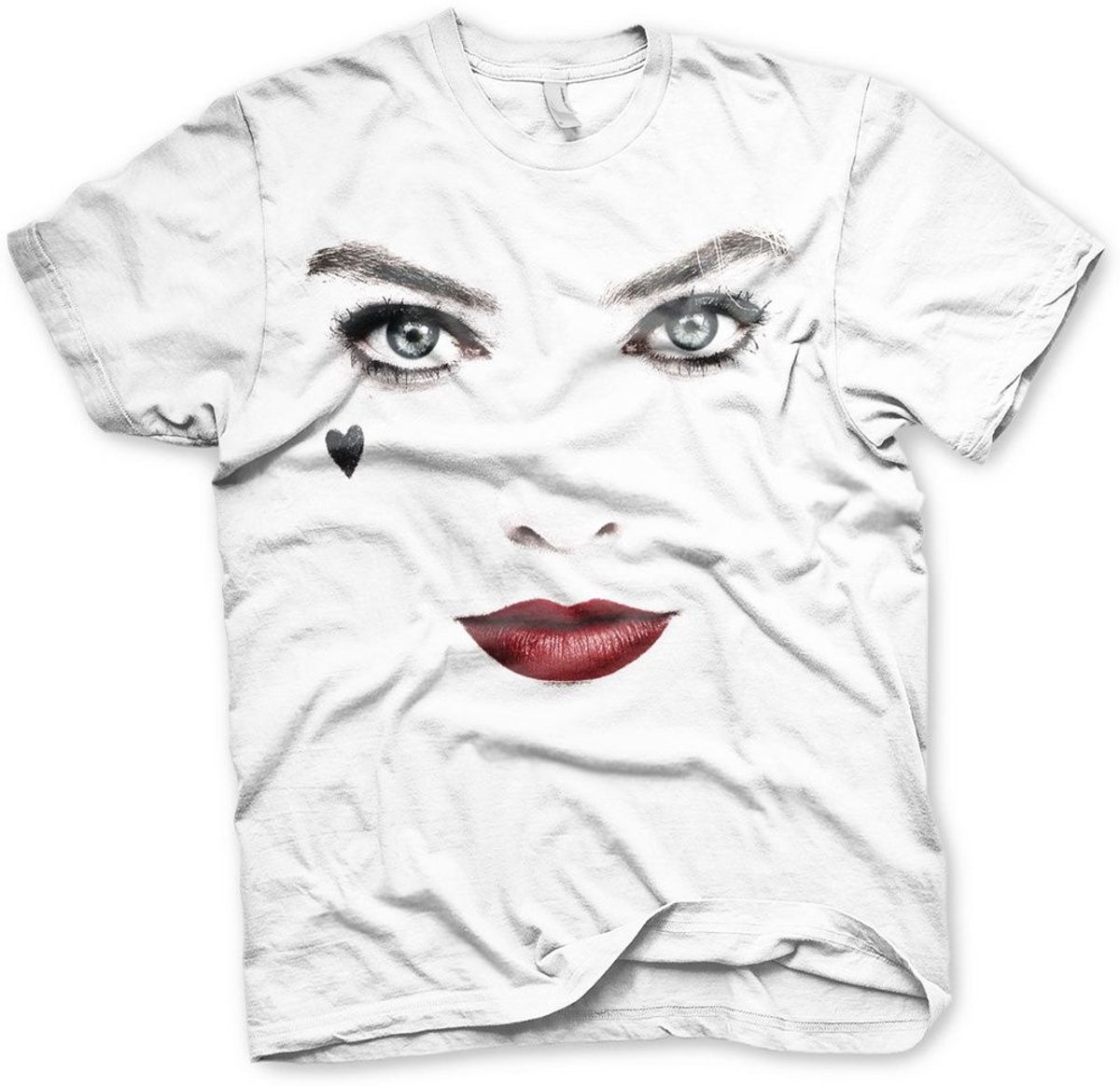 Harley Quinn Face Up Big Tall T-Shirt WB-1-BOP005-DTG White-5XL