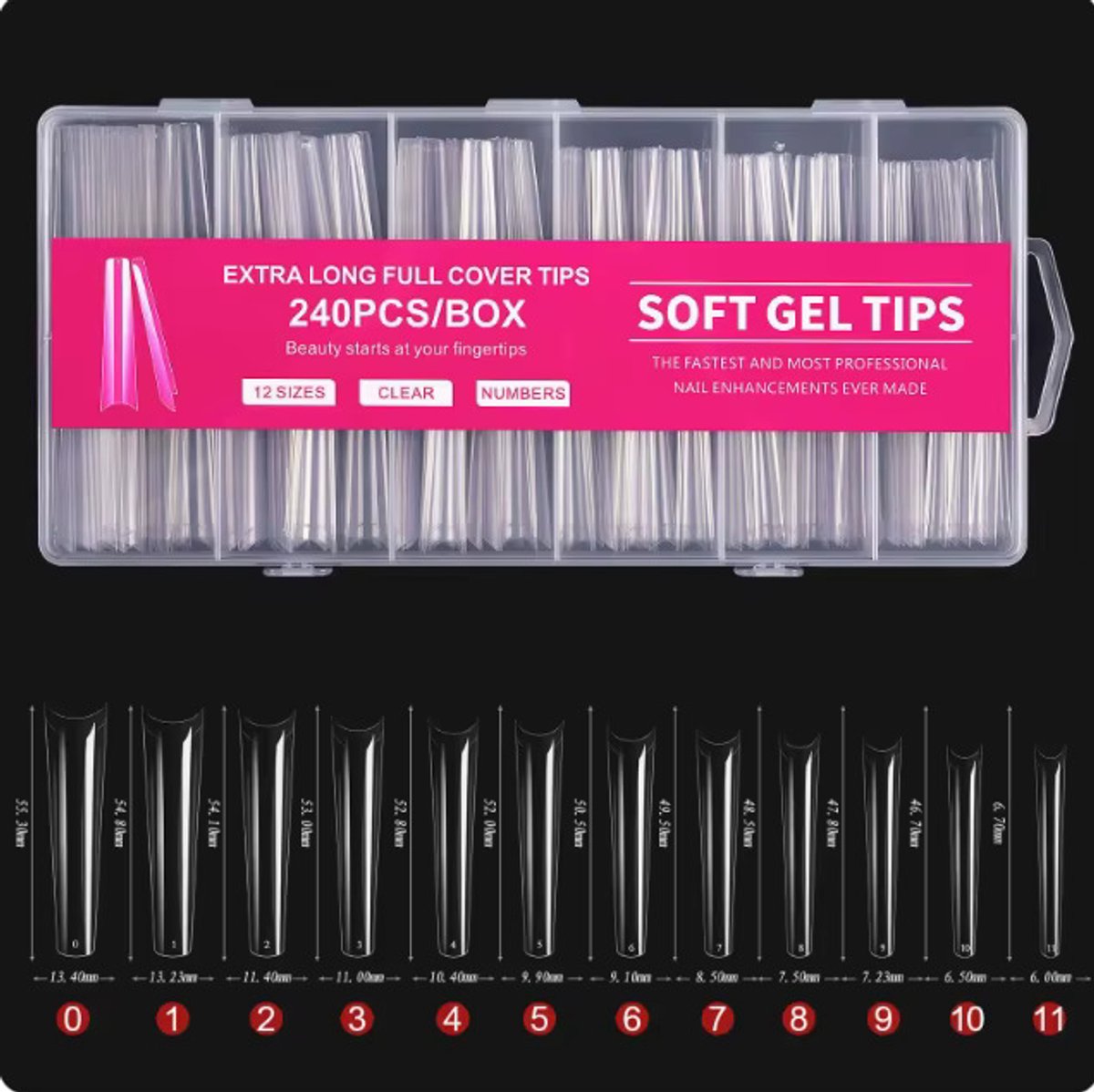 Soft Gel Tips Full Cover 240 stuks