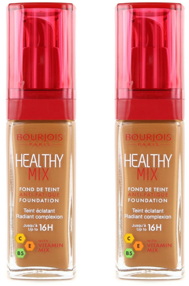 Bourjois Healthy Mix Anti-Fatigue Foundation – 60 Dark Amber – 2×30 ml voordeel