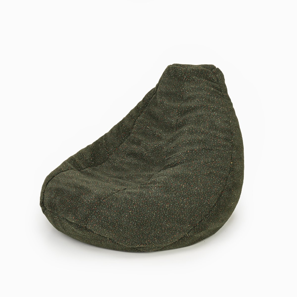 Drop & Sit - compacte zitzak - sfeervolle fijne teddy - gespikkeld - donkergroen - 180L - extra comfortabel en zacht met uitneembare binnenzak