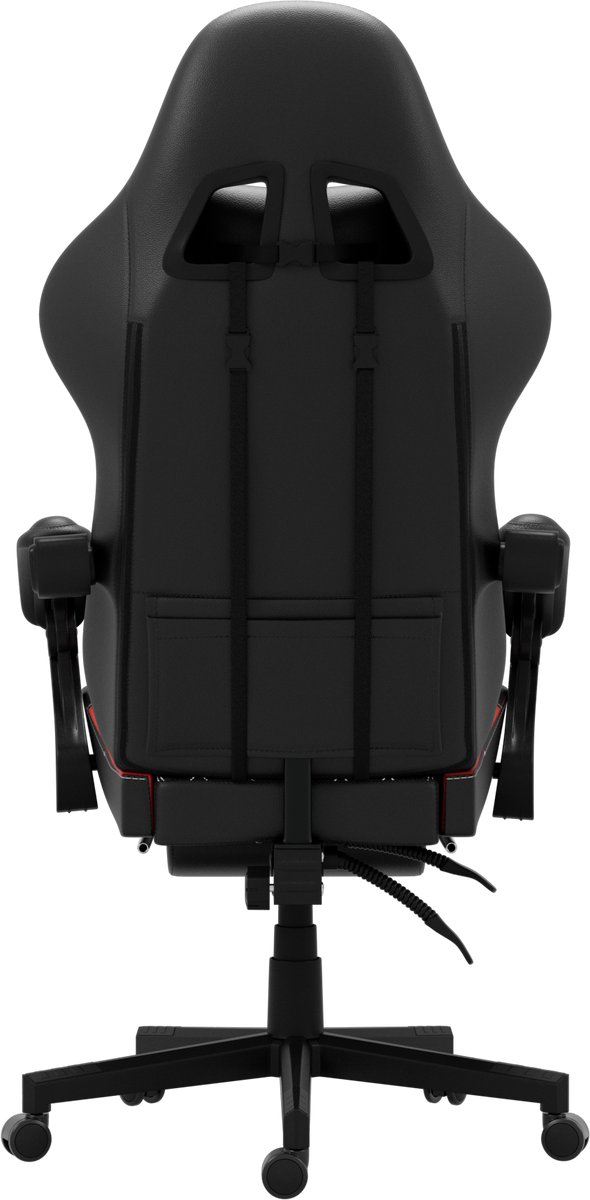 Afbeelding 3 van Gamestoel - Gaming stoel - Game stoel - Gaming Chair - HICON® - Verstelbaar - Lambeth - Max Gewicht 150 kg - Zwart Rood