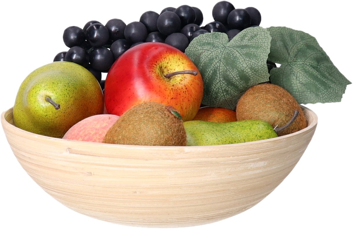 Kesper Fruitschaal - bamboe - D25 x H8 cm - serveerschaal - rond - hout