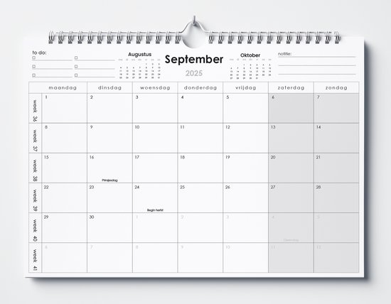 Foto: 22 maanden kalender 2025 2026 2027 a4 spiraalgebonden