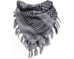 Arabische Shemagh – Keffiyeh Sjaal – Woestijnsjaal – Palestijnse Sjaal - Palestina Sjaal – Unisex – Grijs