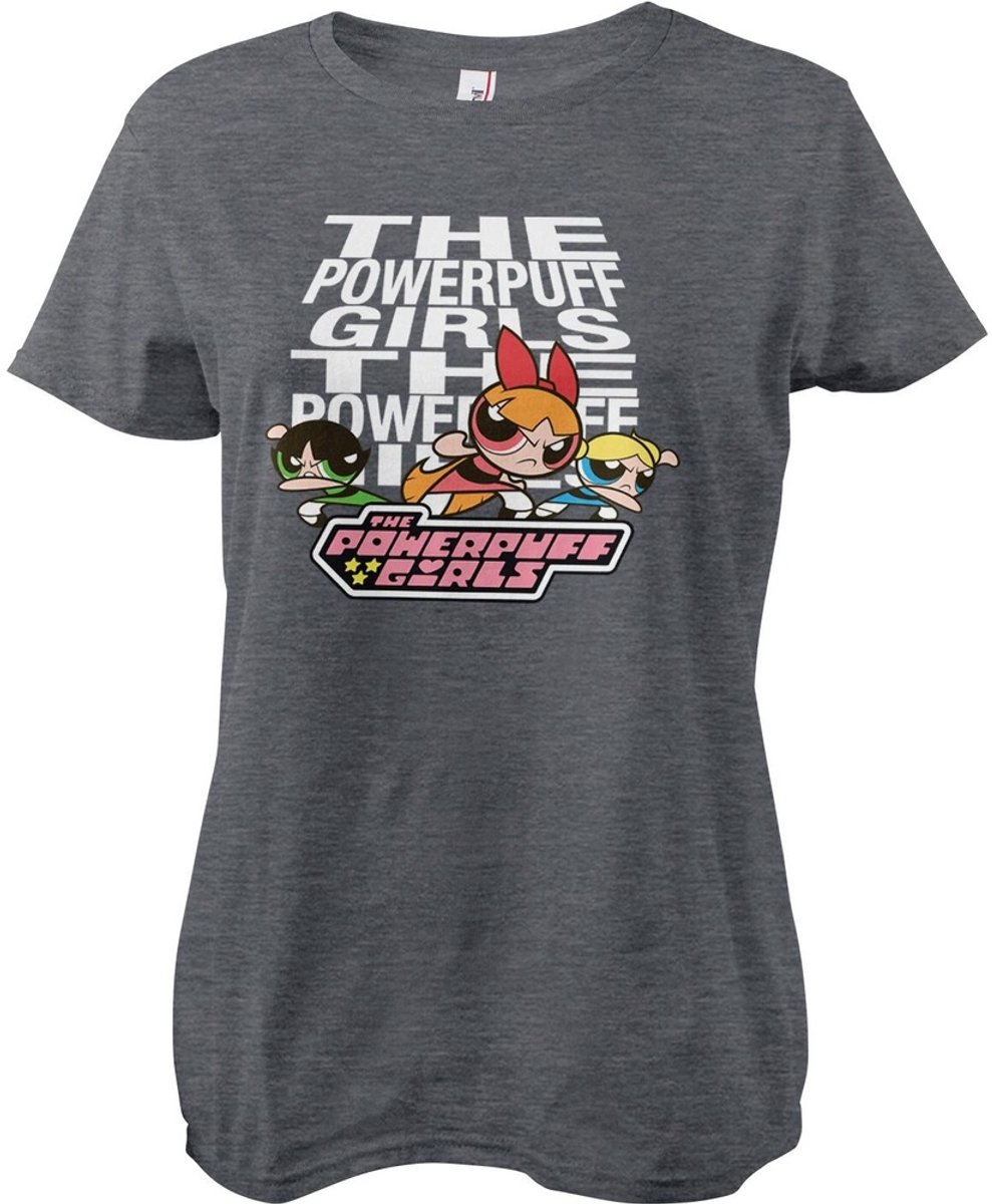 Power Puff Girls Damen T-Shirt Powerpuff Girls Girly Tee WB-5-PPG001-DTF844 DarkHeather-S