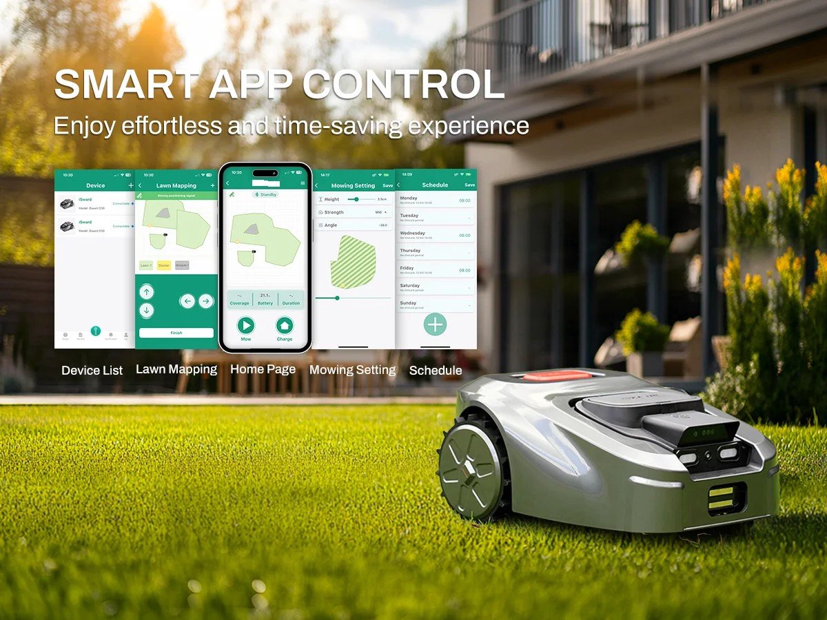 Afbeelding 3 van ISWARD Draadloze Intelligente Robotgrasmaaier – 1000m² – Met RTK + Vision Navigatie – Zonder Perimeterdraad