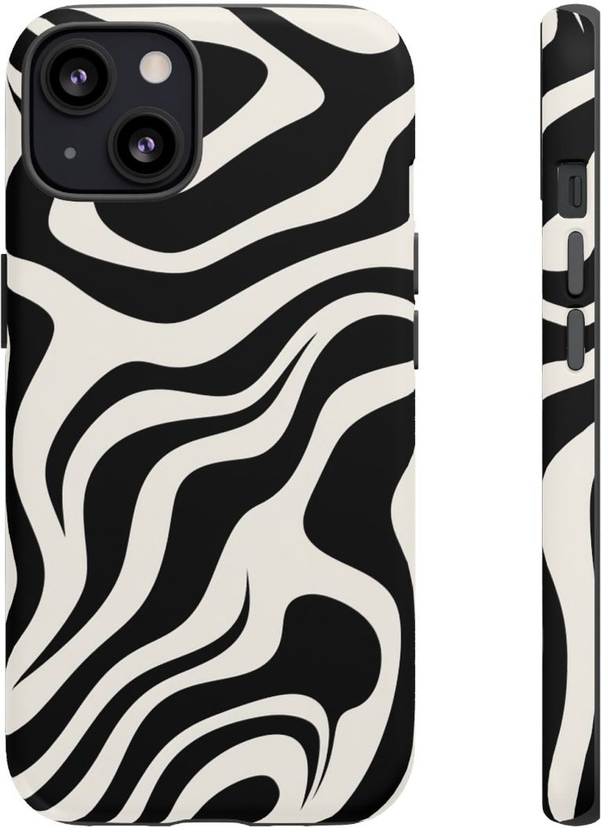 Zwart-Wit Abstract Zebra-Patroon – Telefoonhoesje Geschikt voor iPhone 13