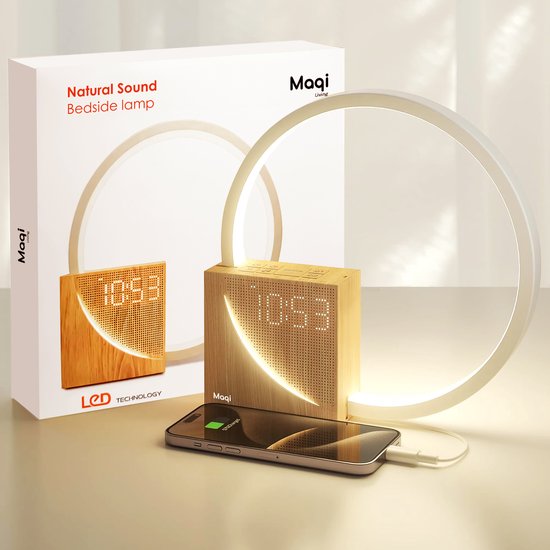 Maqi Living® Wake Up Light – Slaapwekker – Licht wekker - Nachtlampje - voor een Gezond Slaapritme - Sfeerlamp