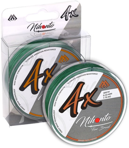 Fil de pêche tressé ultraléger Mikado Nihonto Fine Braid 0 mm / 4,95 kg / 300 m – Vert