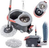 KADAX Roterende Mop met Emmer 12L Roterend met Wringer Ronde Telescoopsteel