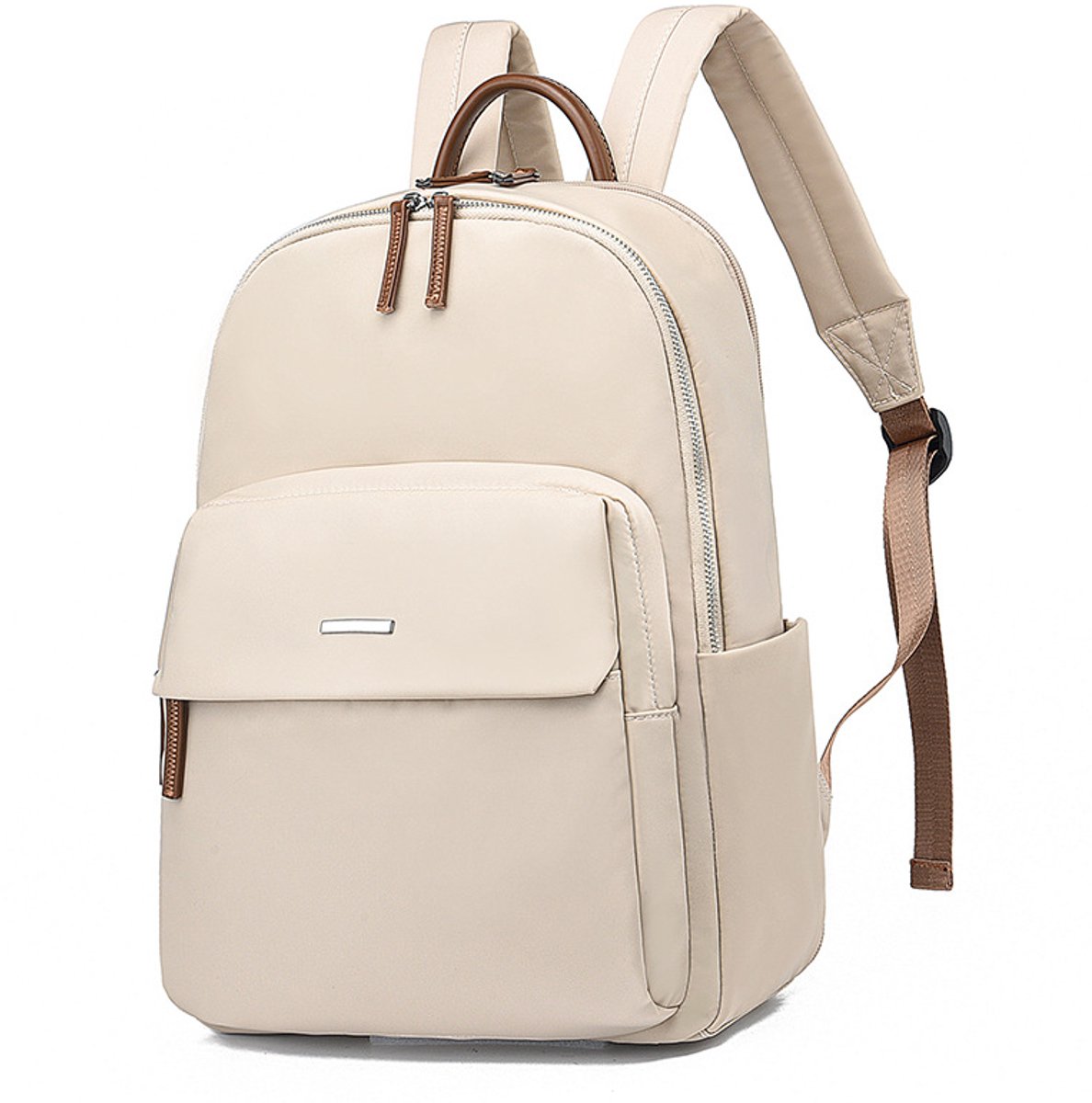 Rugzak Dames - Laptoptas 14 Inch - Rugtas Dames - Rugzak Meisje - Beige Rugtas - Schooltas