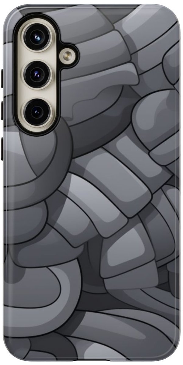 Grijs Abstract Buispatroon – Telefoonhoesje Geschikt voor Samsung Galaxy S24 Plus