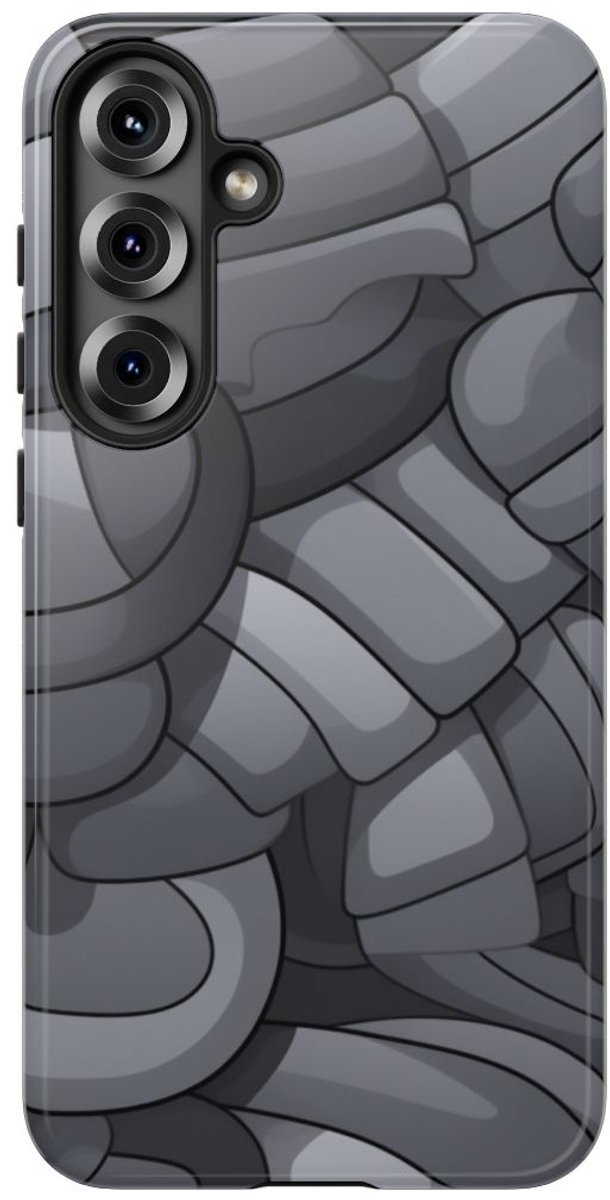 Grijs Abstract Buispatroon – Telefoonhoesje Geschikt voor Samsung Galaxy S25 Plus