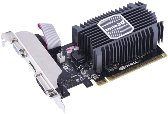 INNO3D NVIDIA GeForce GT 710 LP - Videokaart - 2GB - GDDR3 - PCIe 2.0 - 1x DVI-D - 1x HDMI 1.4 - 1x VGA
