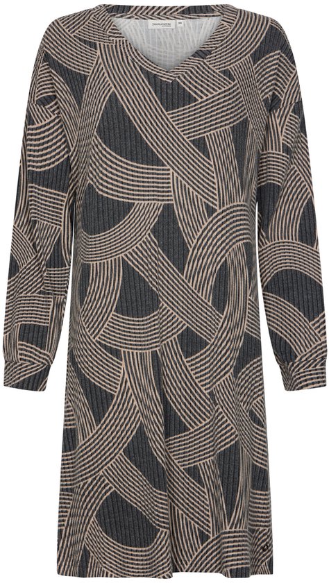 Pastunette Premium - Nachthemd - Balance - Viscose/Polyester - Zwart/Beige - Maat 40