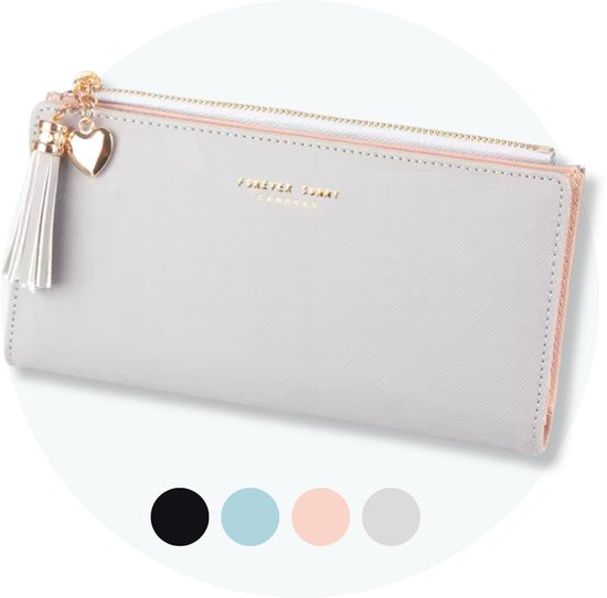 Portefeuille ZILOU® avec fermeture éclair - Elegant - Femme - Cuir artificiel - Grijs