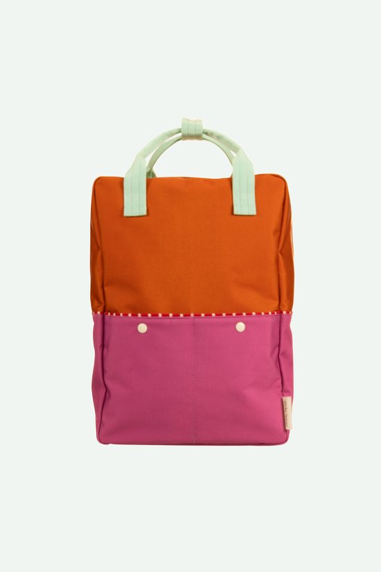 Sticky Lemon Backpack/Boekentas Large Better Together - Colourblocking - Gravel Orange - Rosette Pink