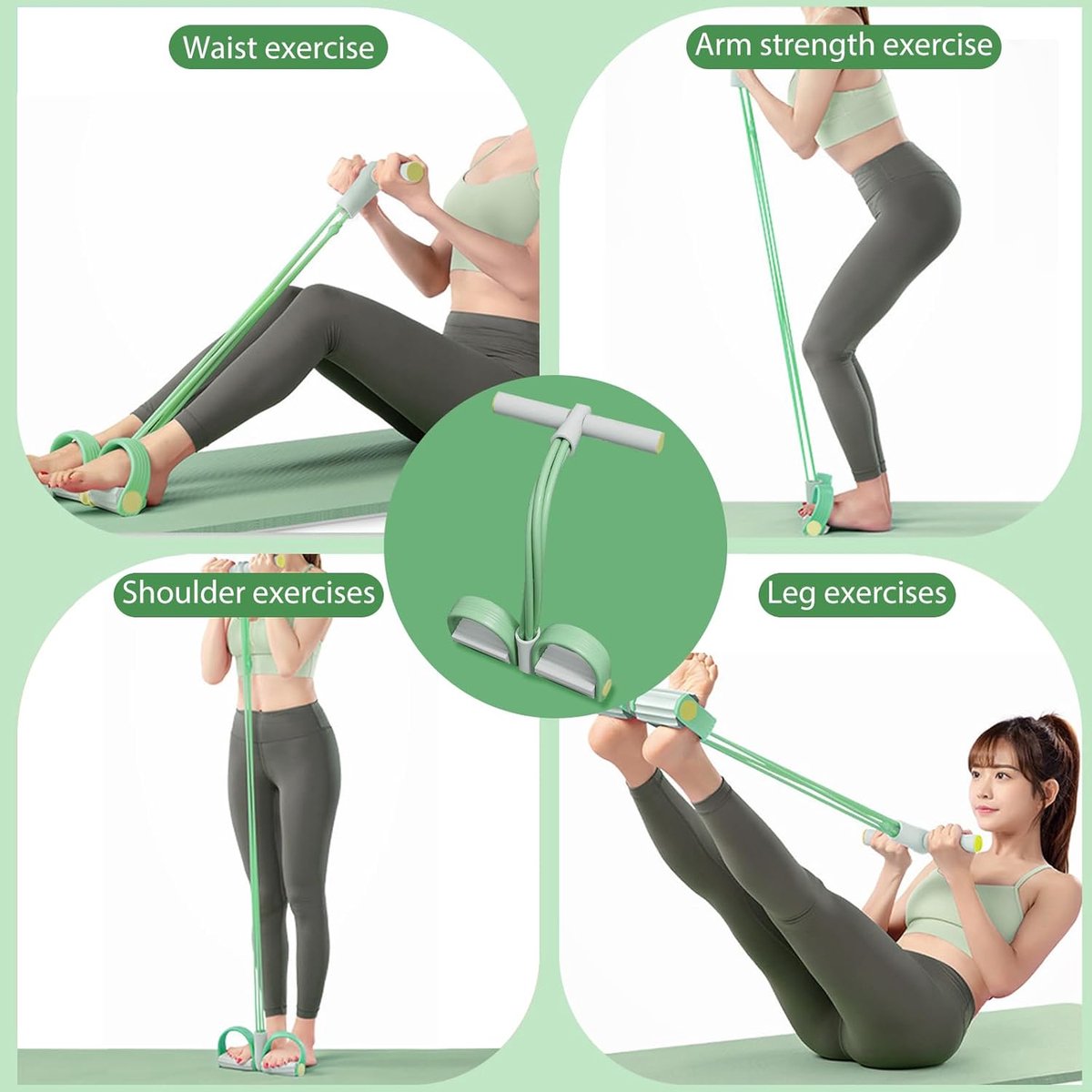 Voetpedaal Weerstandsband - 6 Buis Elastische Weerstandsband, Fitness Pedaal Extractie Touw | Compacte Fitness Apparatuur, Fitness Spanning Touw, Ex Apparatuur
