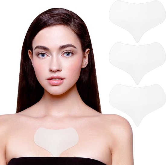 Foto: 4x anti rimpel pads borst anti rimpel siliconen anti rimpelpleister borstrimpelpleisters hebruikbaar huidverzorging vrouwen anti wrinkle patches tegen slaaprimpels geschikt voor het gladmaken van de huid en het voorkomen van rimpels