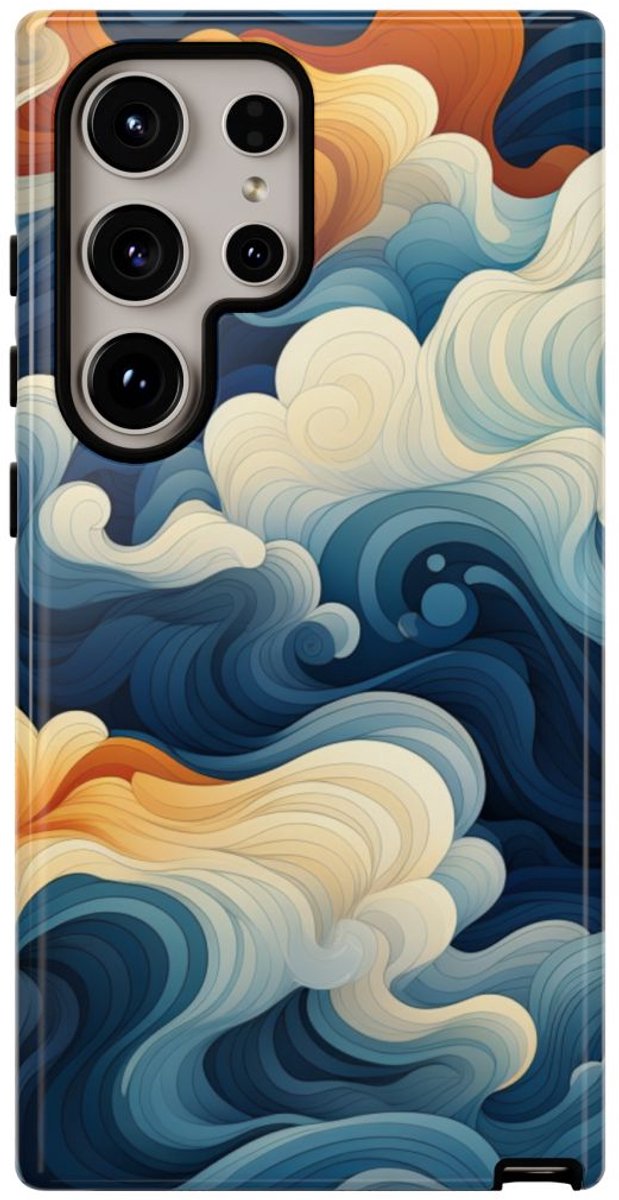Abstracte Golvende Patronen – Telefoonhoesje Geschikt voor Samsung Galaxy S24 Ultra