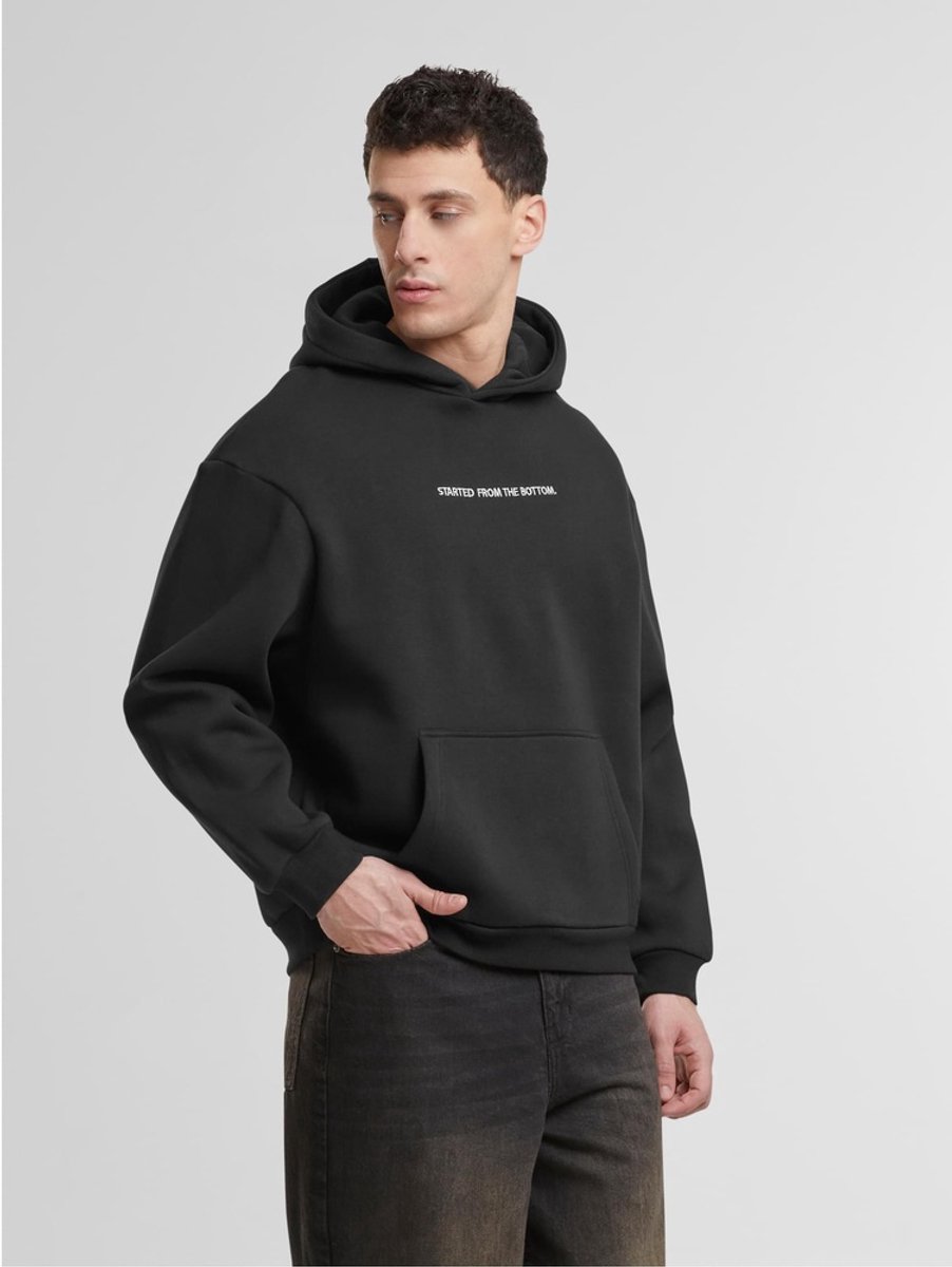 Mister Tee Started From The Bottom EMB Fluffy Hoodie/trui XL Zwart
