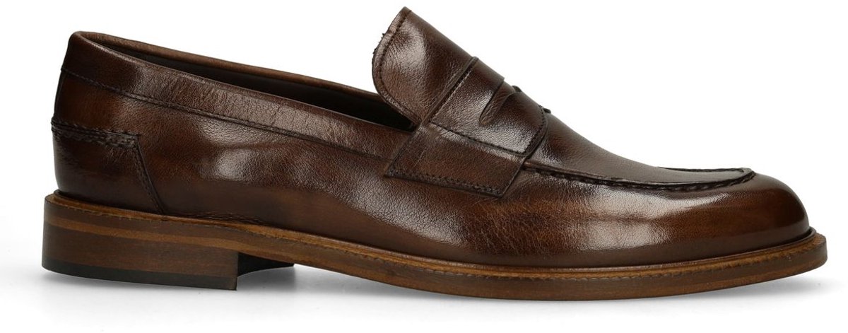 Black label - Heren - Bruine leren Loafers - Maat 43
