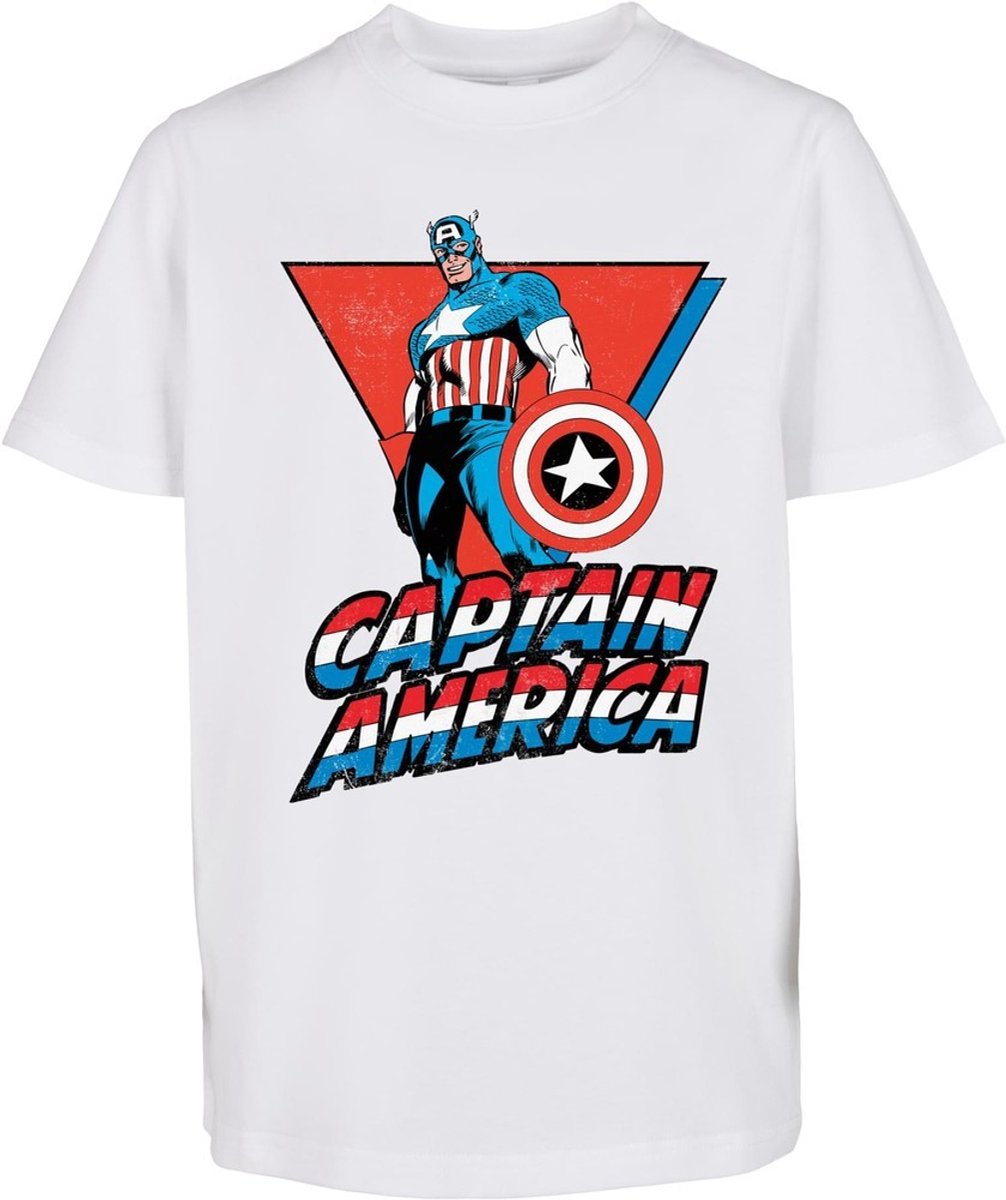 Mister Tee Captain America Marvel Captain America Kinder T-shirt Kids 158/164 Wit