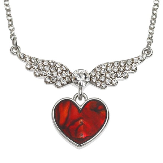 Tide Jewellery Paua Shell - Winged Heart Necklace / Hartje