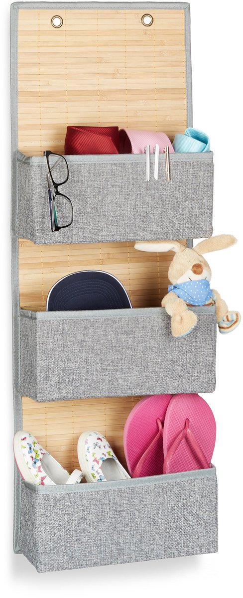 4x hangende wandorganizer - 3 vakken - badkamer - opvouwbaar - kinderkamer