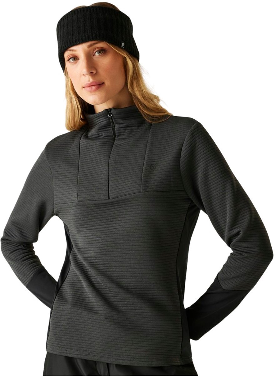 Dare2b Iced Core Stretch Sweatshirt Met Halve Rits 14 Vrouw Zwart