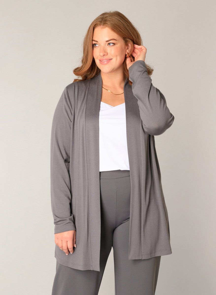 BASE LEVEL CURVY Ayla Vest - Dark Grey - maat 1(48)
