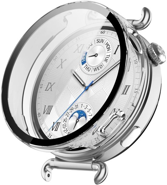 Transparante Stravo screenprotector case voor Huawei Watch GT 6 41mm, harde plastic beschermhoes.
