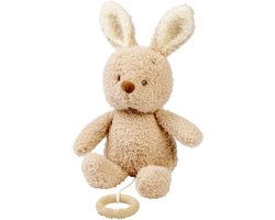 Nattou TEDDY Muziekknuffel Baby Konijn - 25 cm - Zachte Knuffel met Muziek - Baby Cadeau - Beige