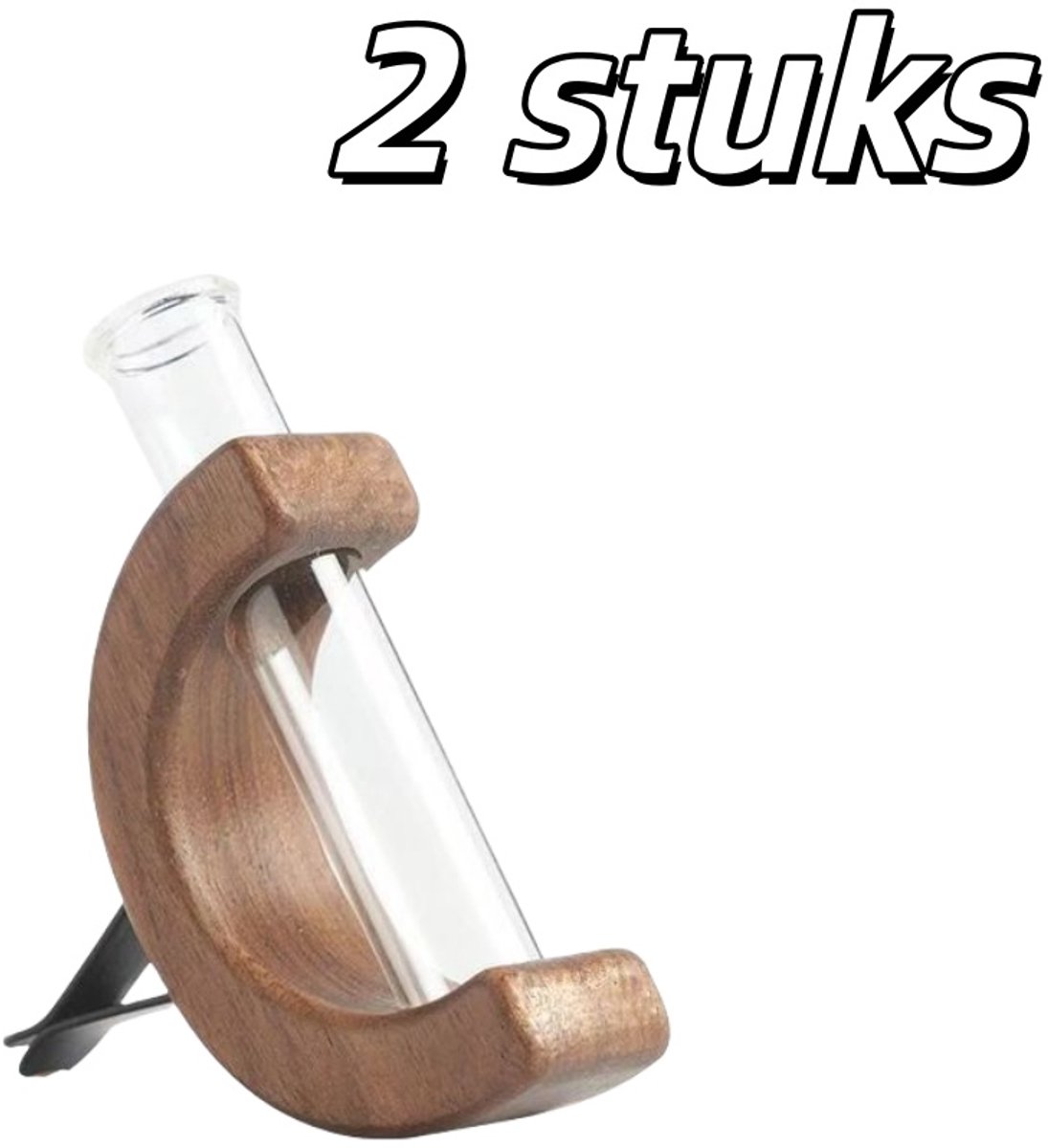 2 stuks - Houten reageerbuisvazen ??- Decoratieve accessoires voor auto's - Geschikt voor 