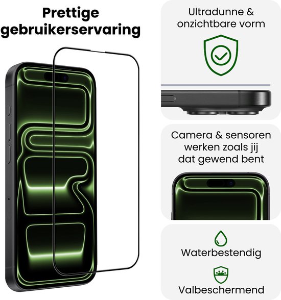 Protection d'écran pour iPhone 17 Pro Max avec cadre de montage, verre de protection hybride flexible, couverture complète - Protection d'écran pour iPhone 17 Pro Max avec Kit d'installation, couverture complète - 3 pièces