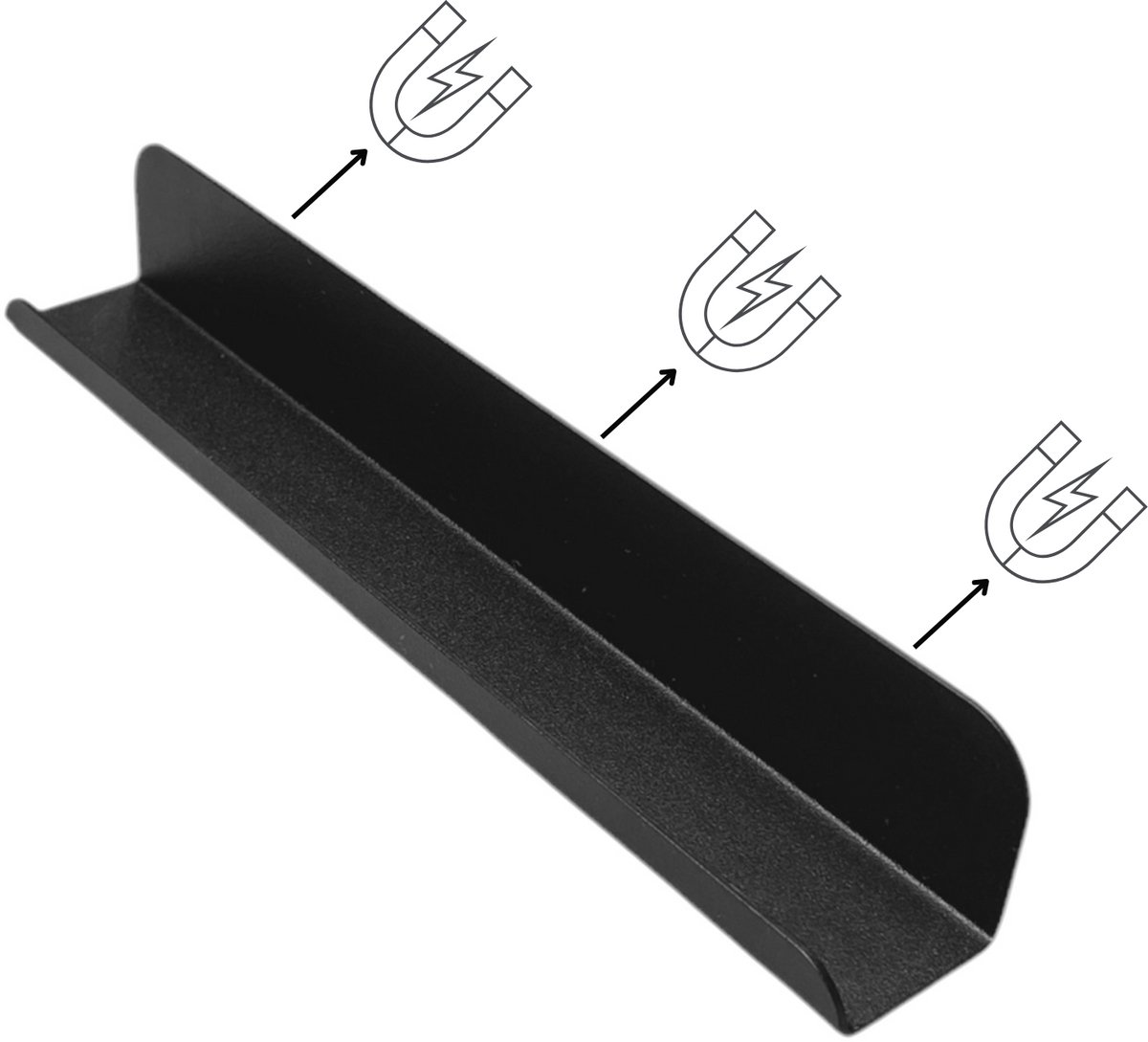 Hoya living - Magneetbord plankje - Zwart 18cm - Magnetisch - Magneetbord accessoire
