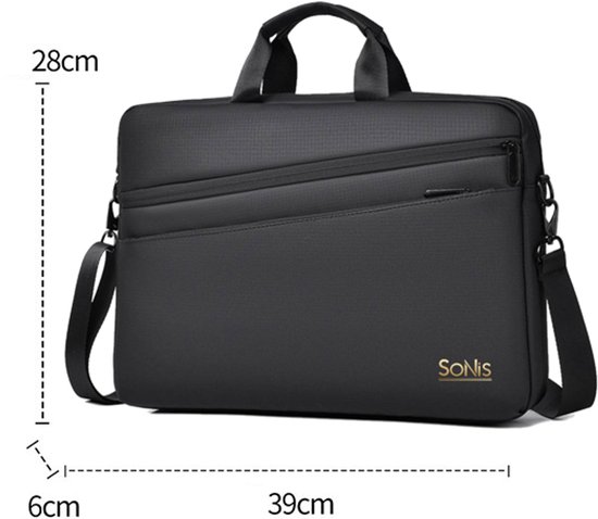 Sacoche pour ordinateur portable SoNis - Sac bandoulière pour ordinateur portable - 15 pouces - noir - hydrofuge - Housse pour ordinateur portable