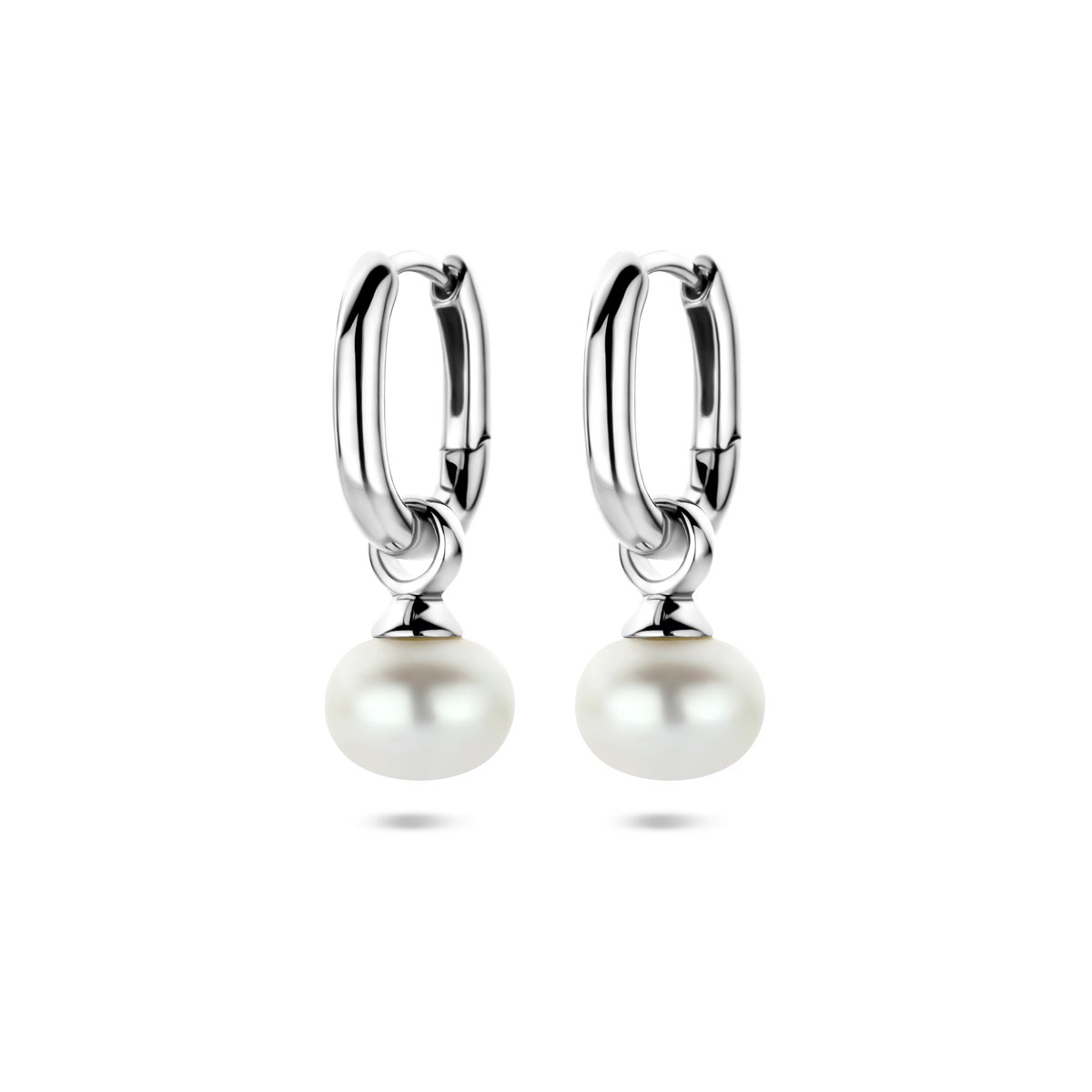 Lev Sieraden - Zilveren oorringen parel 23 mm - Gerhodineerd zilver